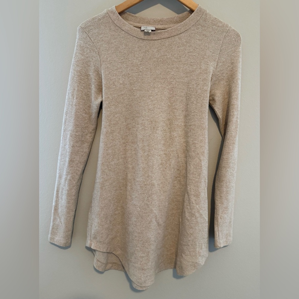 Anthropologie Postmark Beige Long Sleeve Tunic Top XS